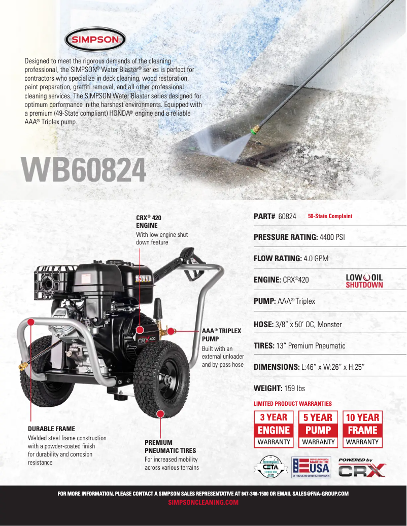 Page n°1 - Fiche technique Simpson WB60824-S
