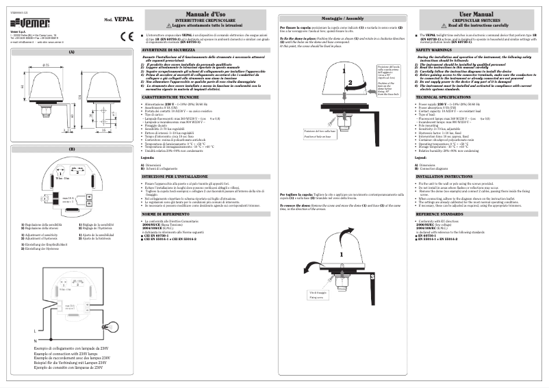 Page 1 de la notice Manuel utilisateur Vemer Vepal