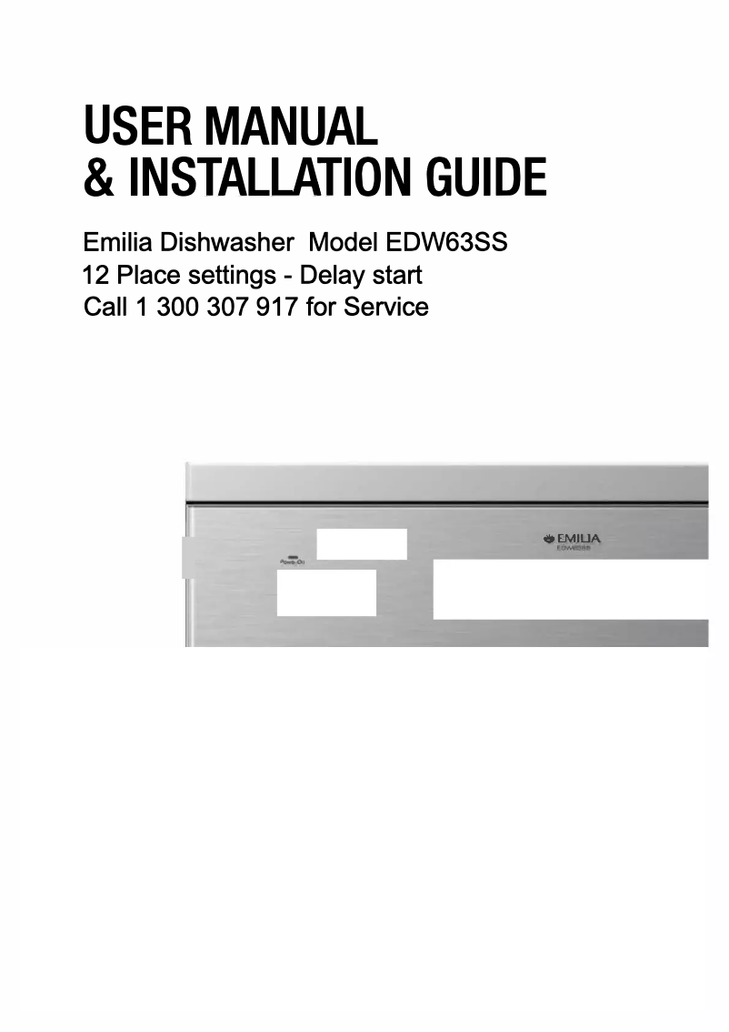 Page 1 de la notice Manuel utilisateur Emilia EDW63SS