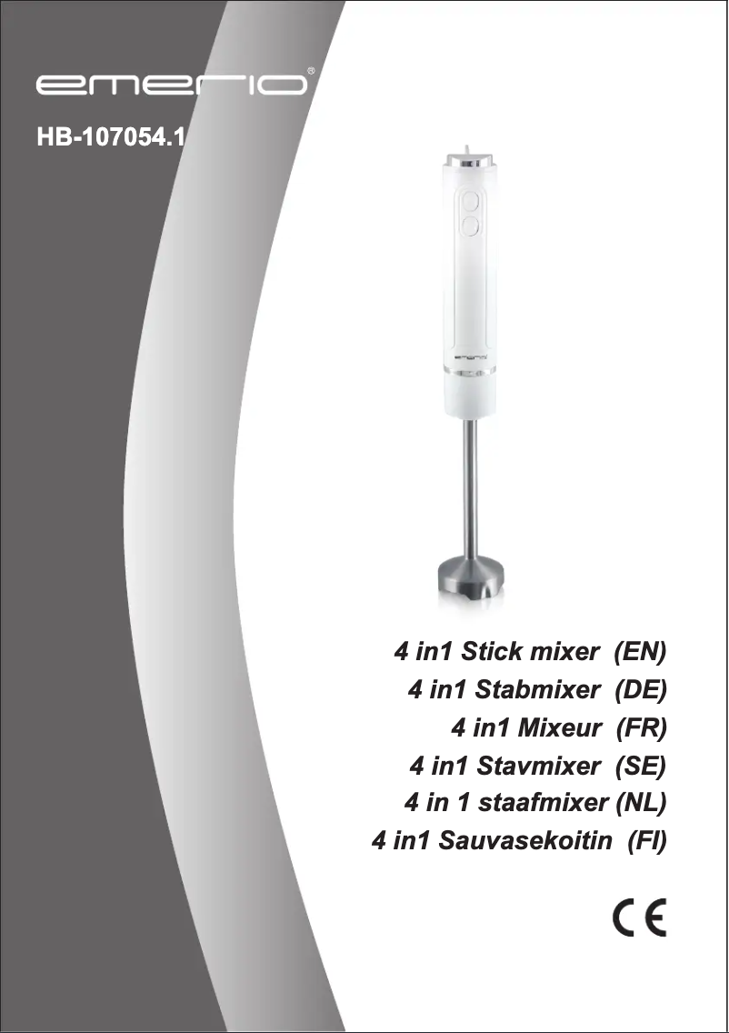 Page 1 de la notice Manuel utilisateur Emerio HB-107054.1