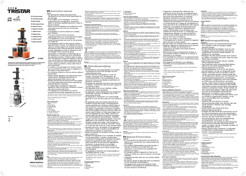 Image de la première page du manuel de l'appareil SC-2302