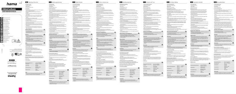 Page 1 de la notice Manuel utilisateur Hama 00200140