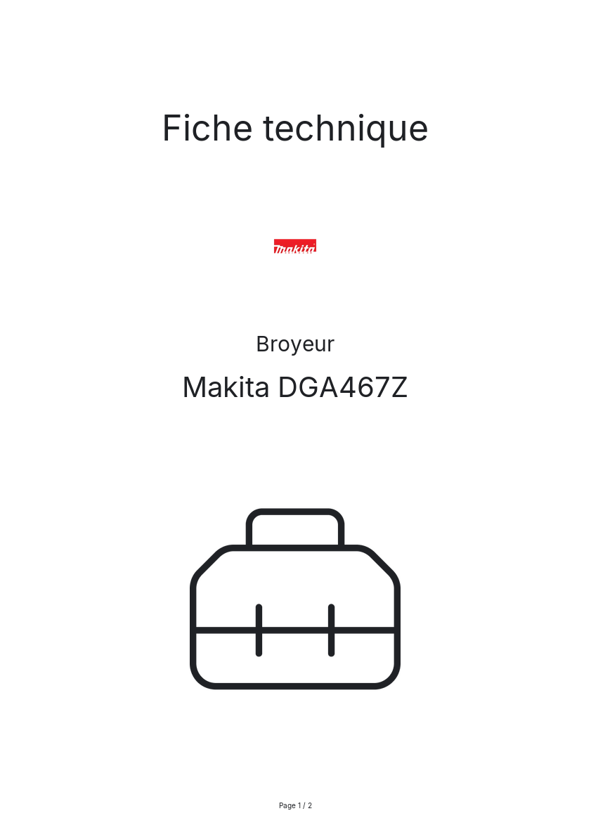 Image de la première page du manuel de l'appareil DGA467Z