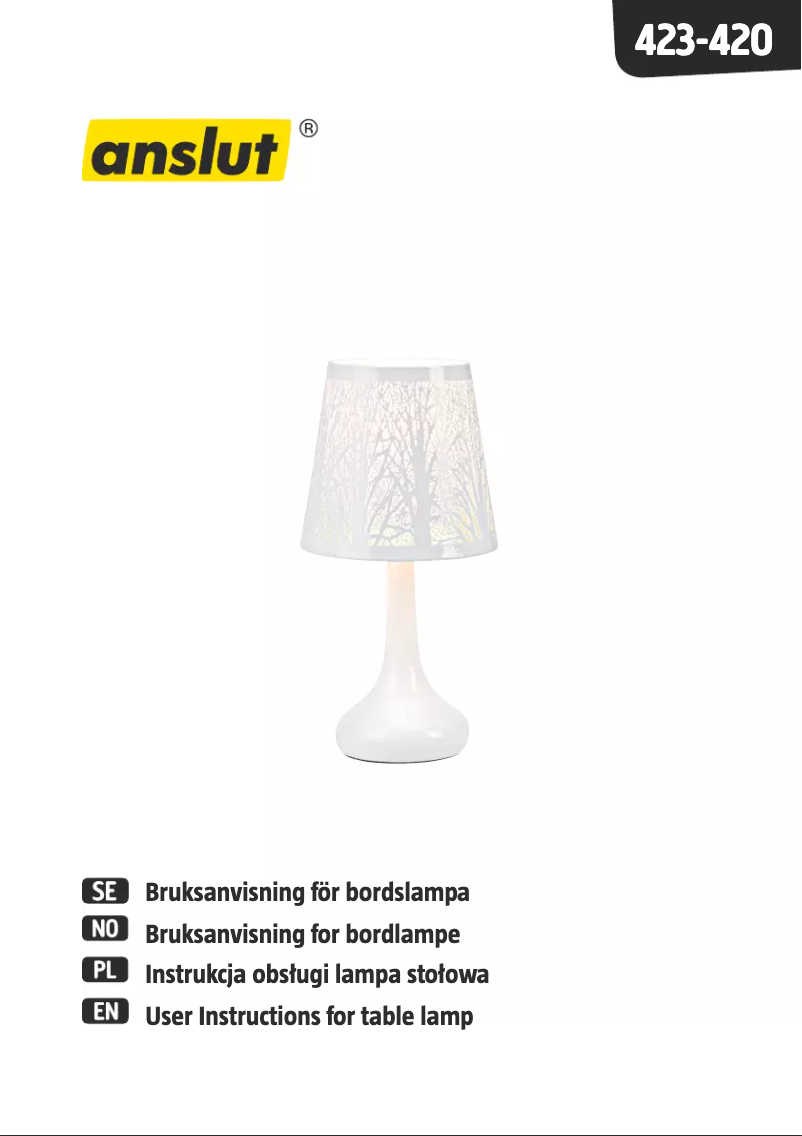 Page 1 de la notice Manuel utilisateur Anslut 423-420