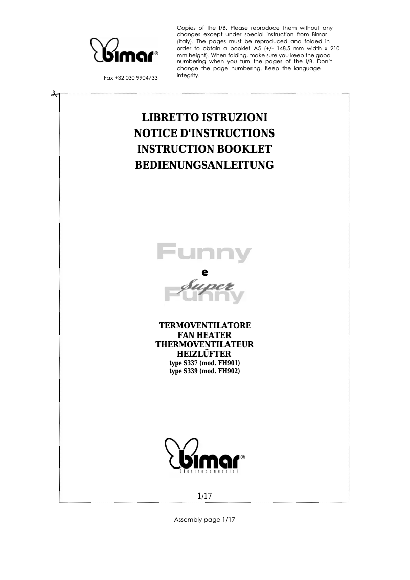 Image de la première page du manuel de l'appareil S339.EU