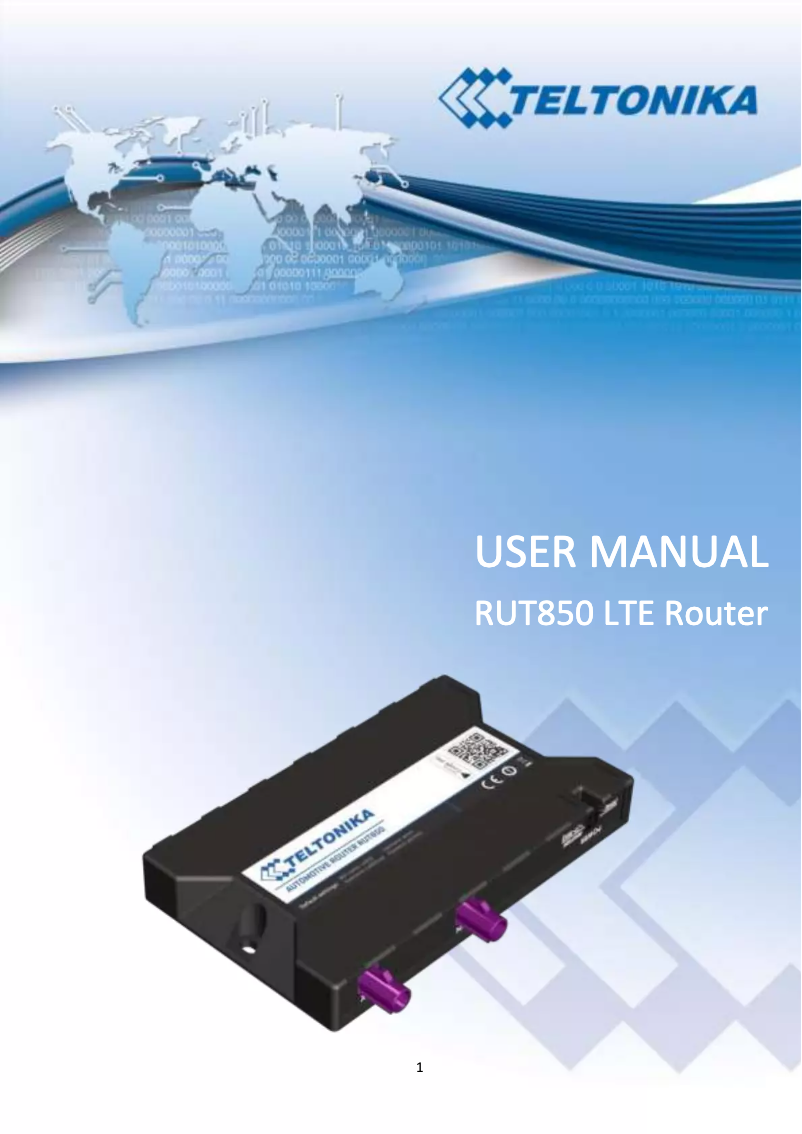 Page n°1 - Manuel utilisateur Teltonika RUT850