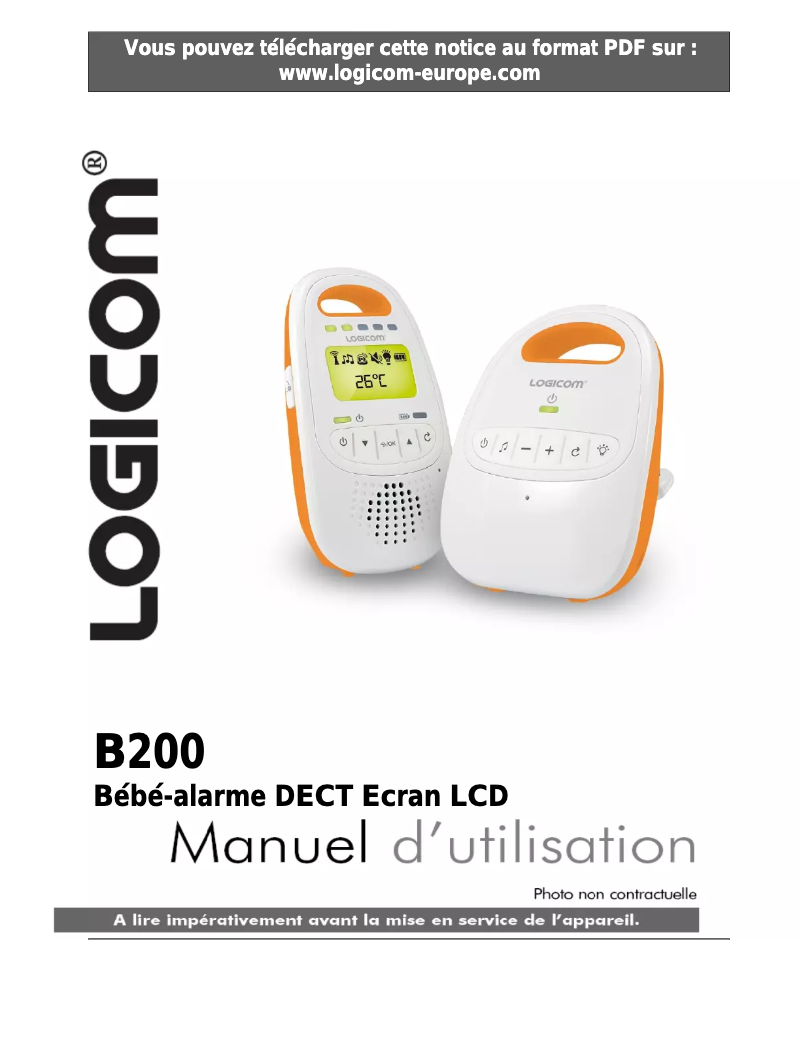 Page 1 de la notice Manuel utilisateur Logicom B200