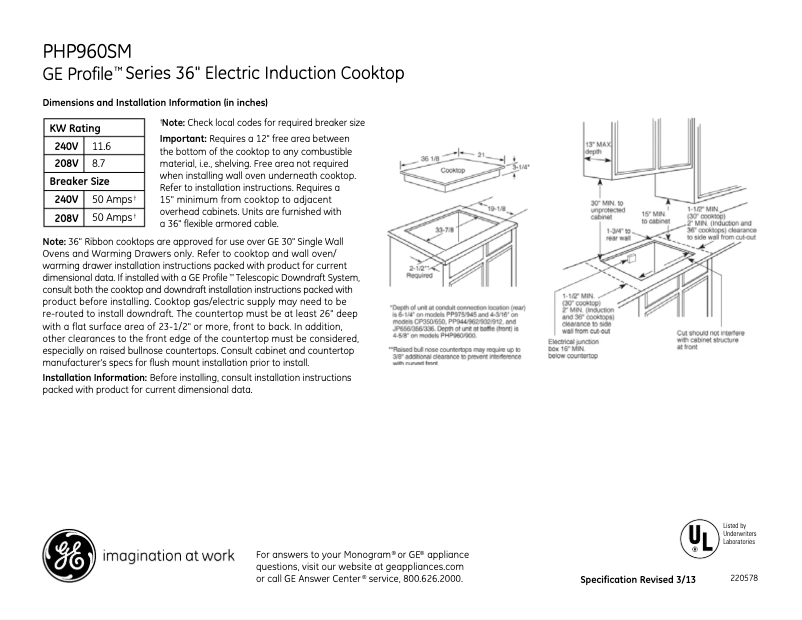 Image de la première page du manuel de l'appareil Profile PHP960SMSS