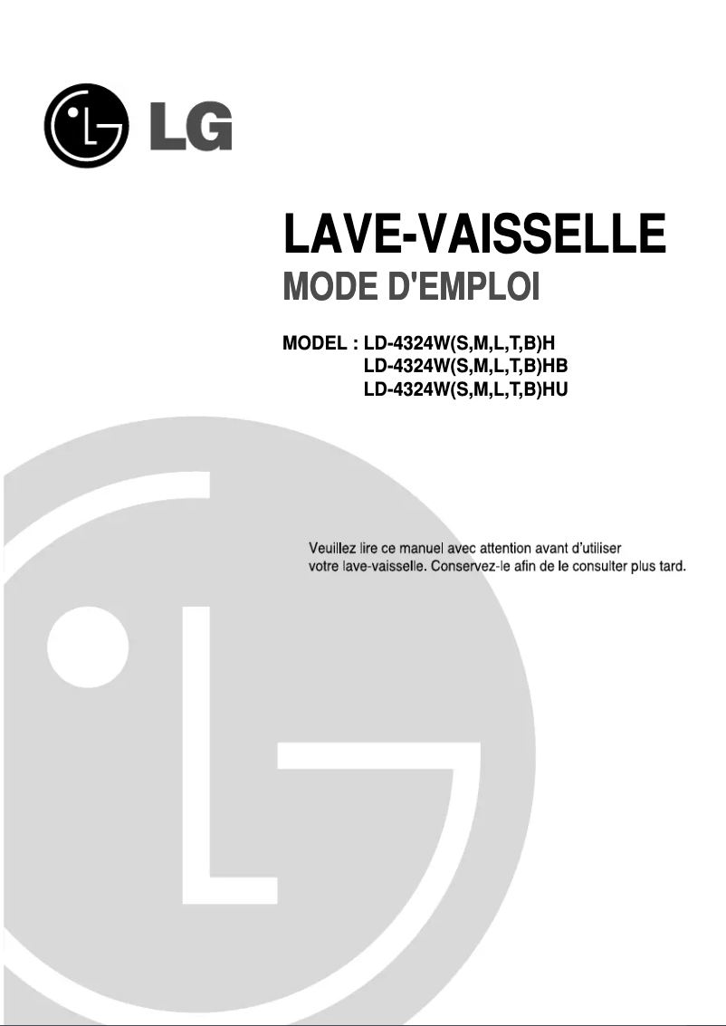 Image de la première page du manuel de l'appareil LD-4324WH