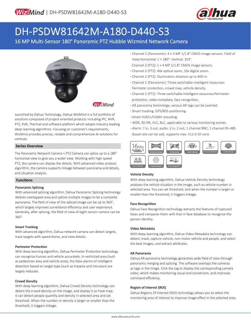 Page n°1 - Fiche technique Dahua Technology PSDW81642M-A180-D440-S3