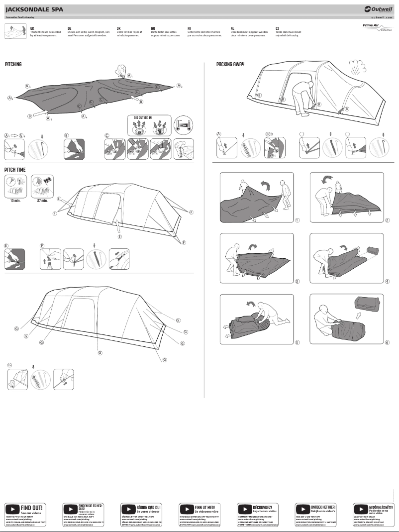 Page 1 de la notice Guide d'installation Outwell Jacksondale 5PA