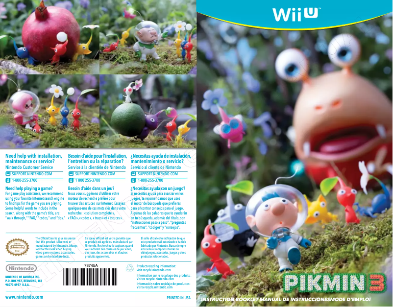 Page n°1 - Manuel utilisateur Nintendo Pikmin 3 (Wii U)