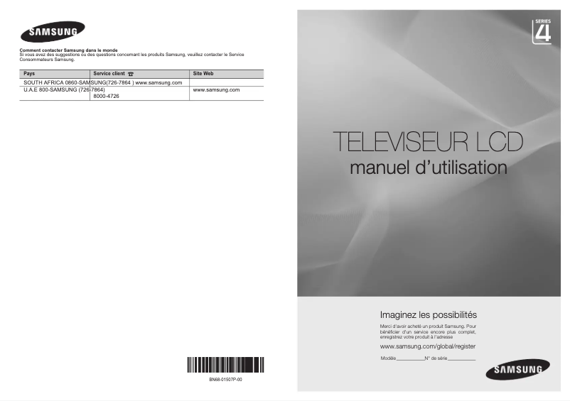 Page 1 de la notice Manuel utilisateur Samsung LA32A450C1