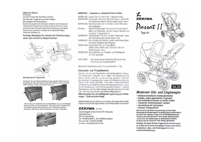 Image de la première page du manuel de l'appareil Passat II