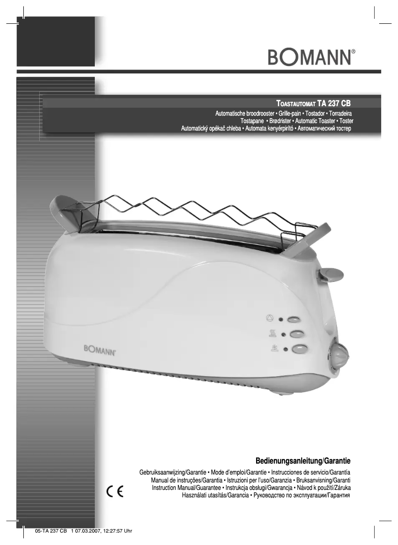 Image de la première page du manuel de l'appareil TA 237 CB