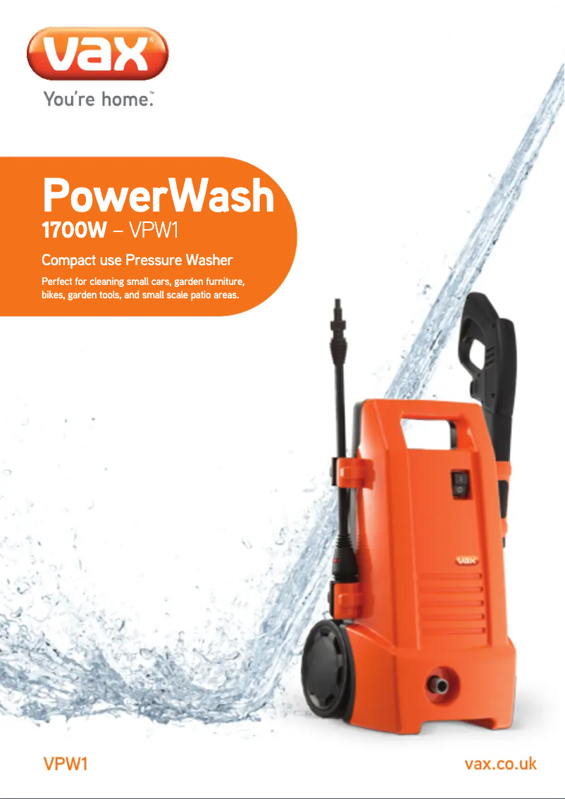 Página 1 del manual Manual de usuario Vax PowerWash 1800w VPW1WC