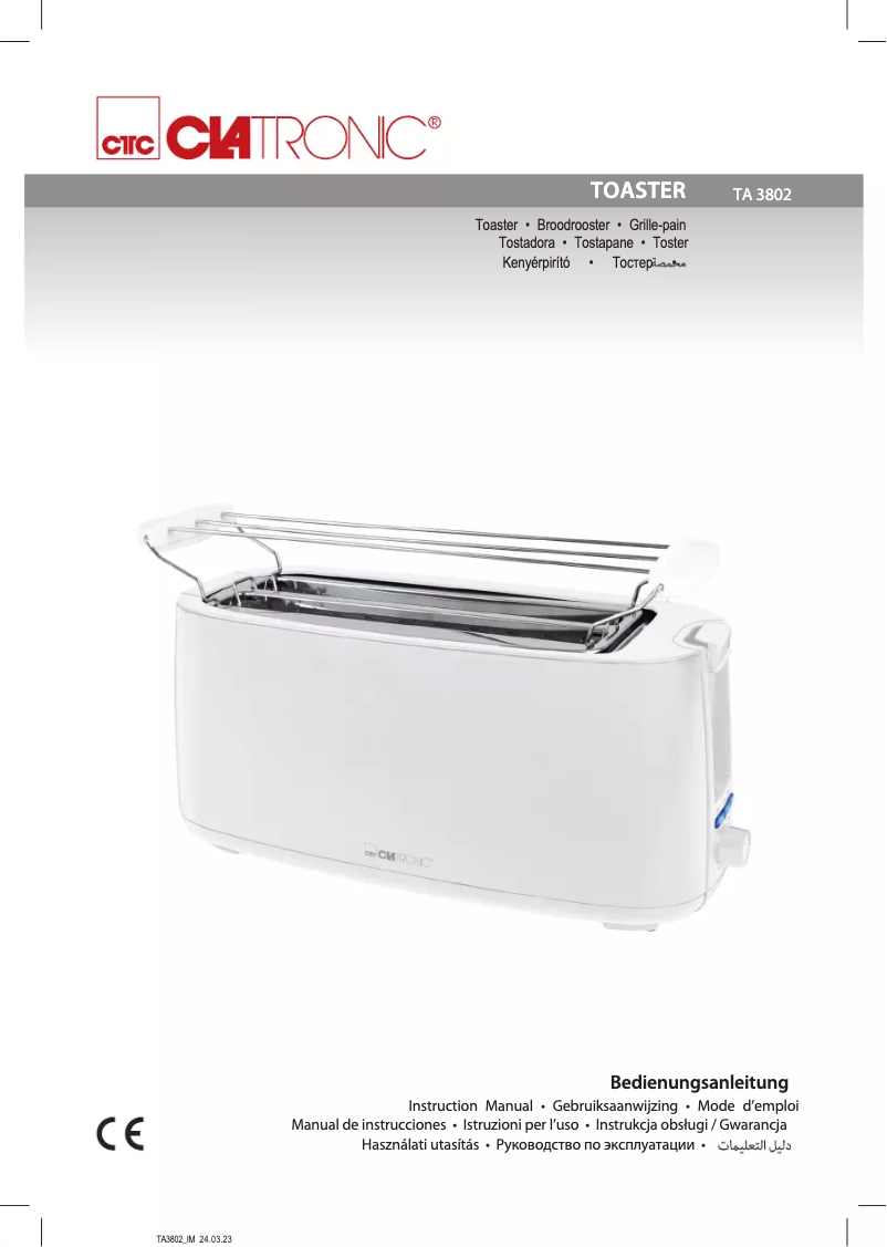 Page 1 de la notice Manuel utilisateur Clatronic TA 3802