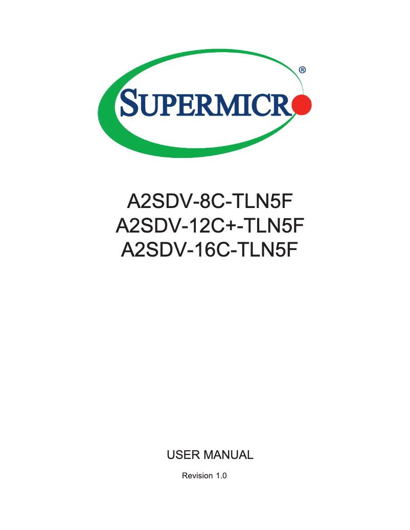 Page n°1 - Manuel utilisateur Supermicro A2SDV-12C+-TLN5F