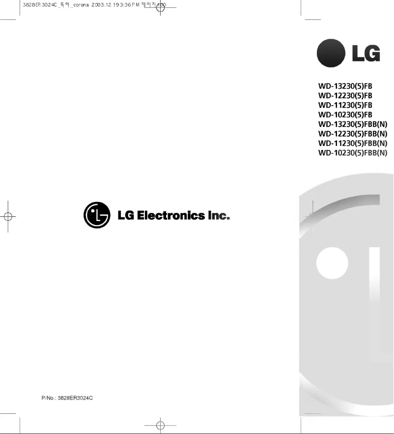 Page 1 de la notice Manuel utilisateur LG WD-12230FB