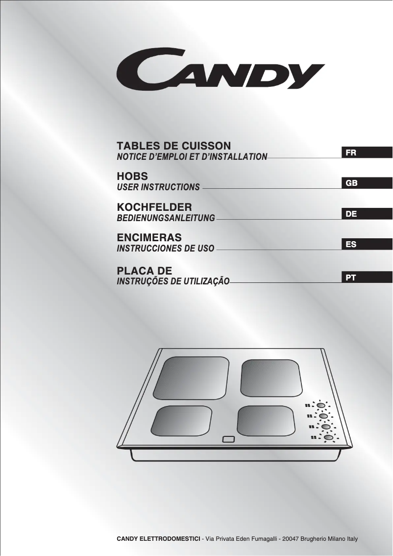 Page 1 de la notice Manuel utilisateur Candy PVS640RX