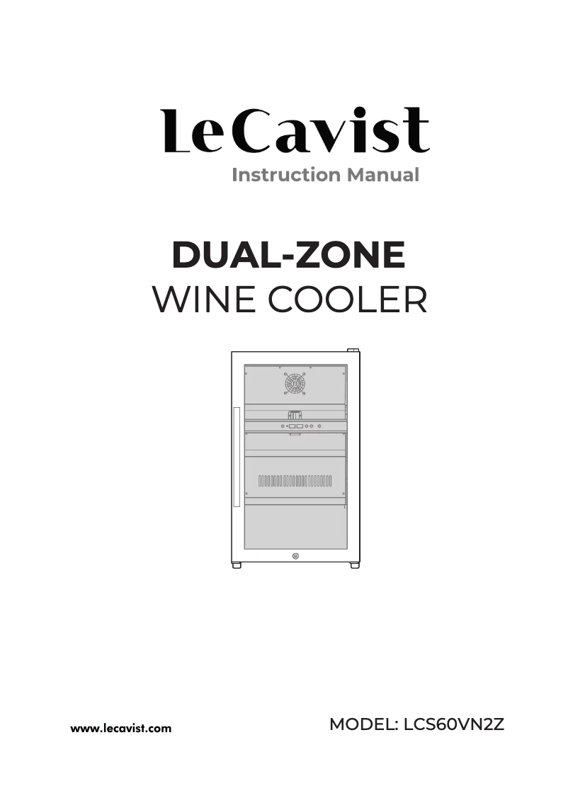 Page 1 de la notice Manuel utilisateur LeCavist LCS60VN2Z