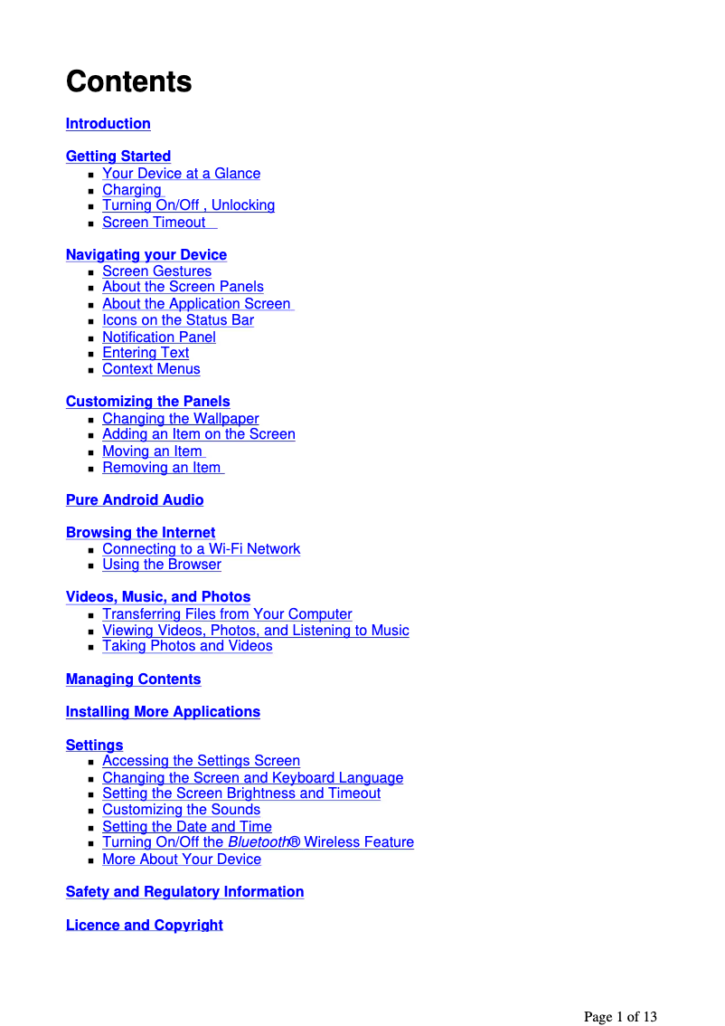 Image de la première page du manuel de l'appareil ZEN Touch 2