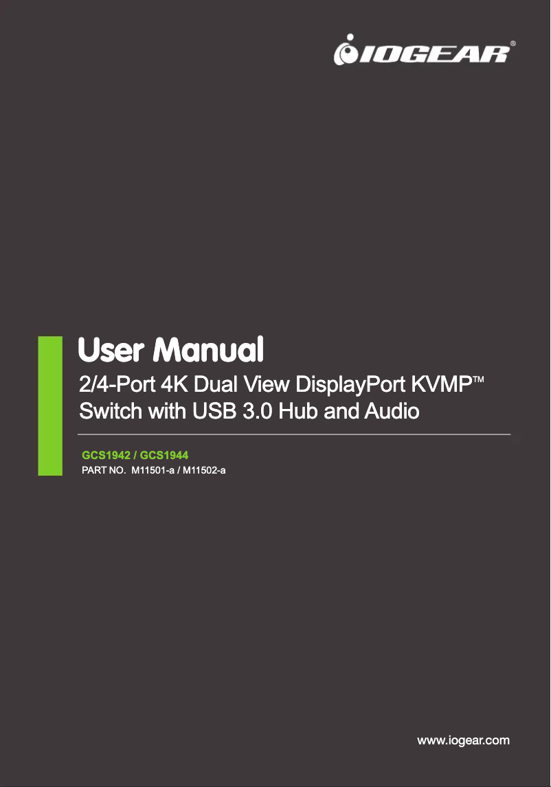 Page n°1 - Manuel utilisateur iogear GCS1944