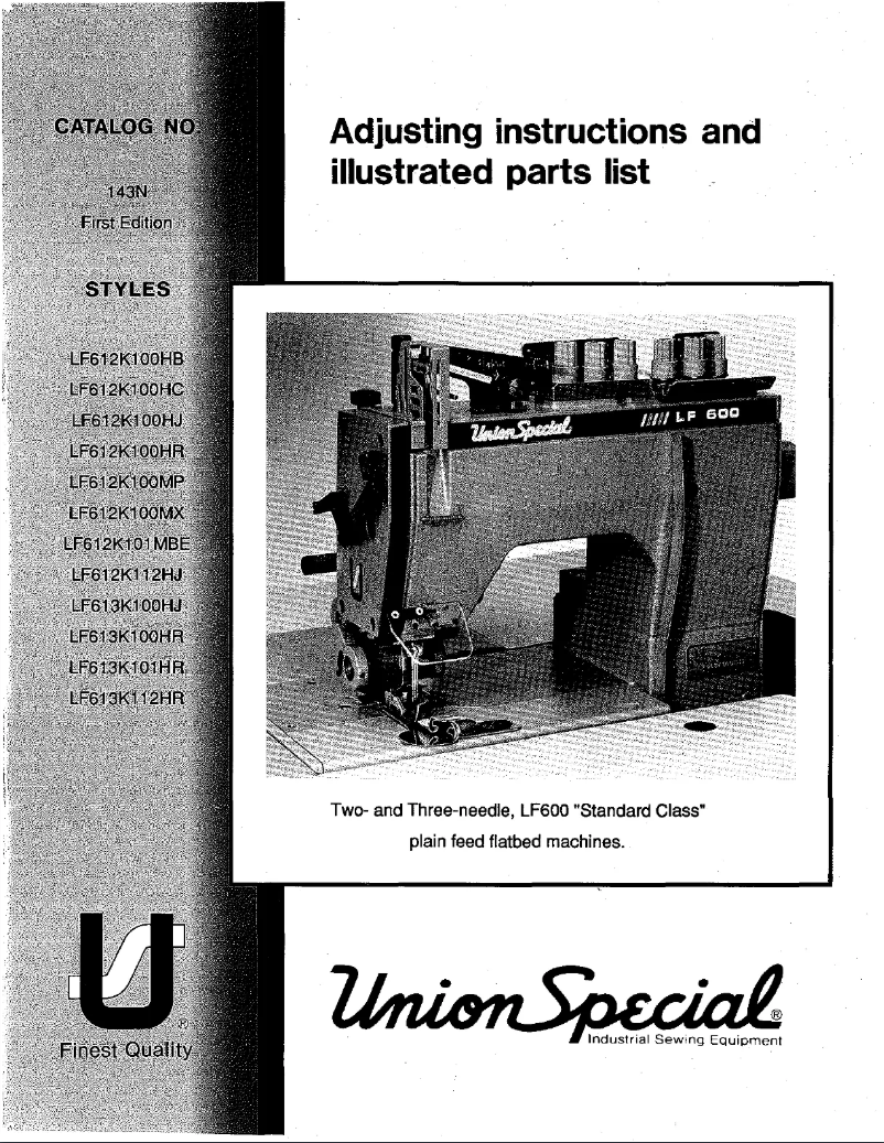 Page n°1 - Manuel utilisateur Union Special LF613K100HJ