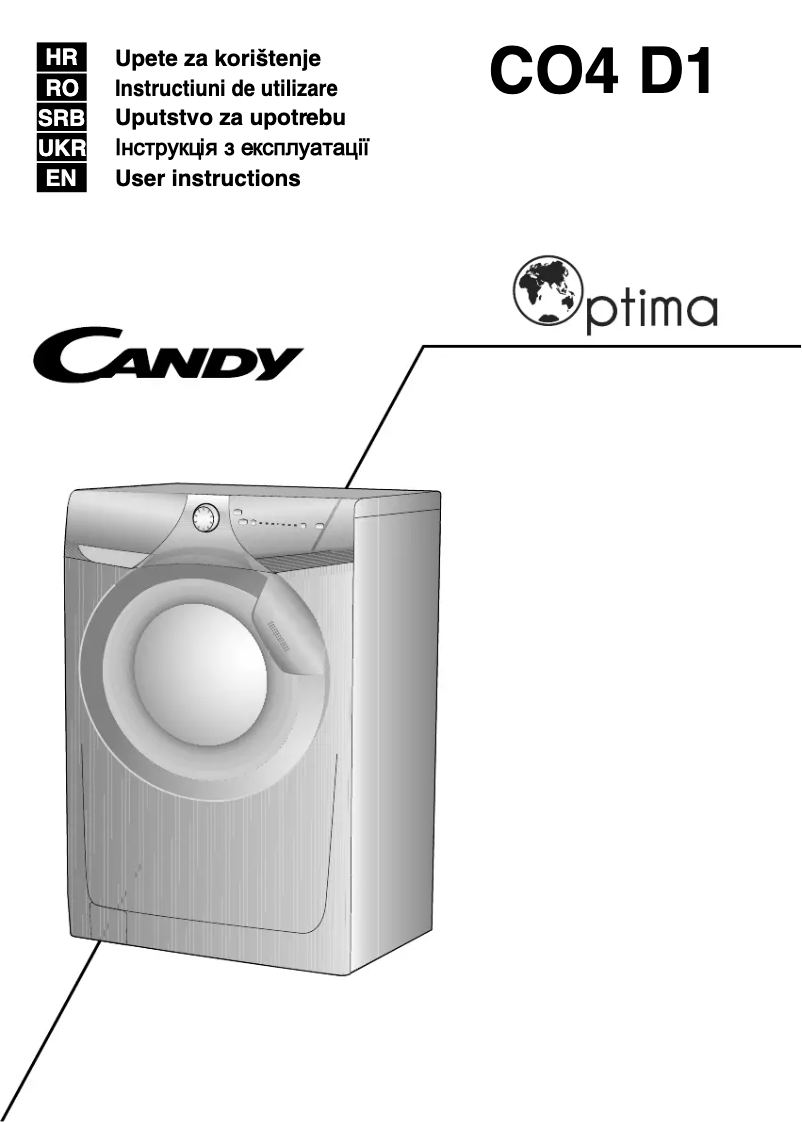 Page 1 de la notice Manuel utilisateur Candy CO4 1061D1/2-S