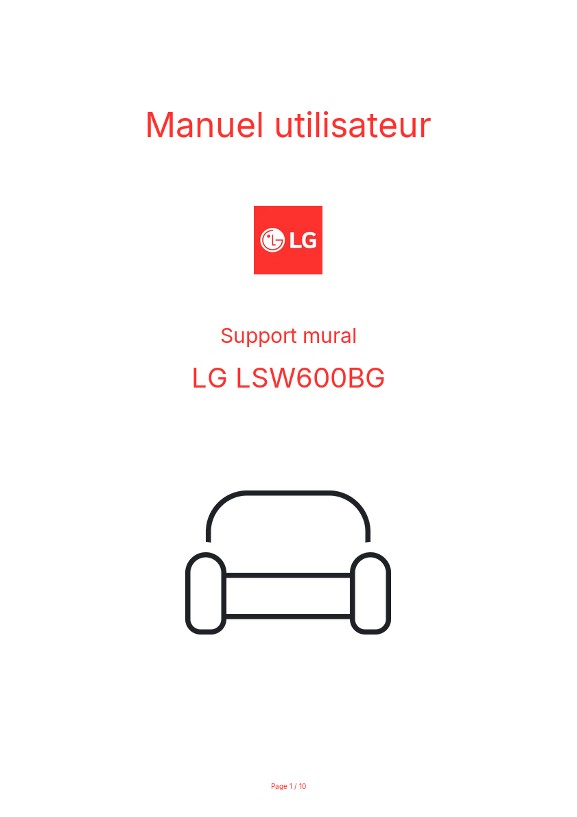 Image de la première page du manuel de l'appareil LSW600BG