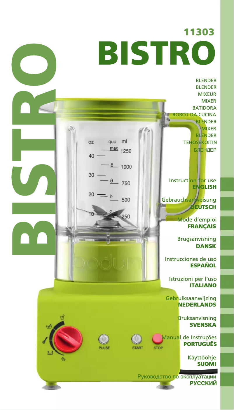 Page n°1 - Manuel utilisateur Bodum Bistro 11303