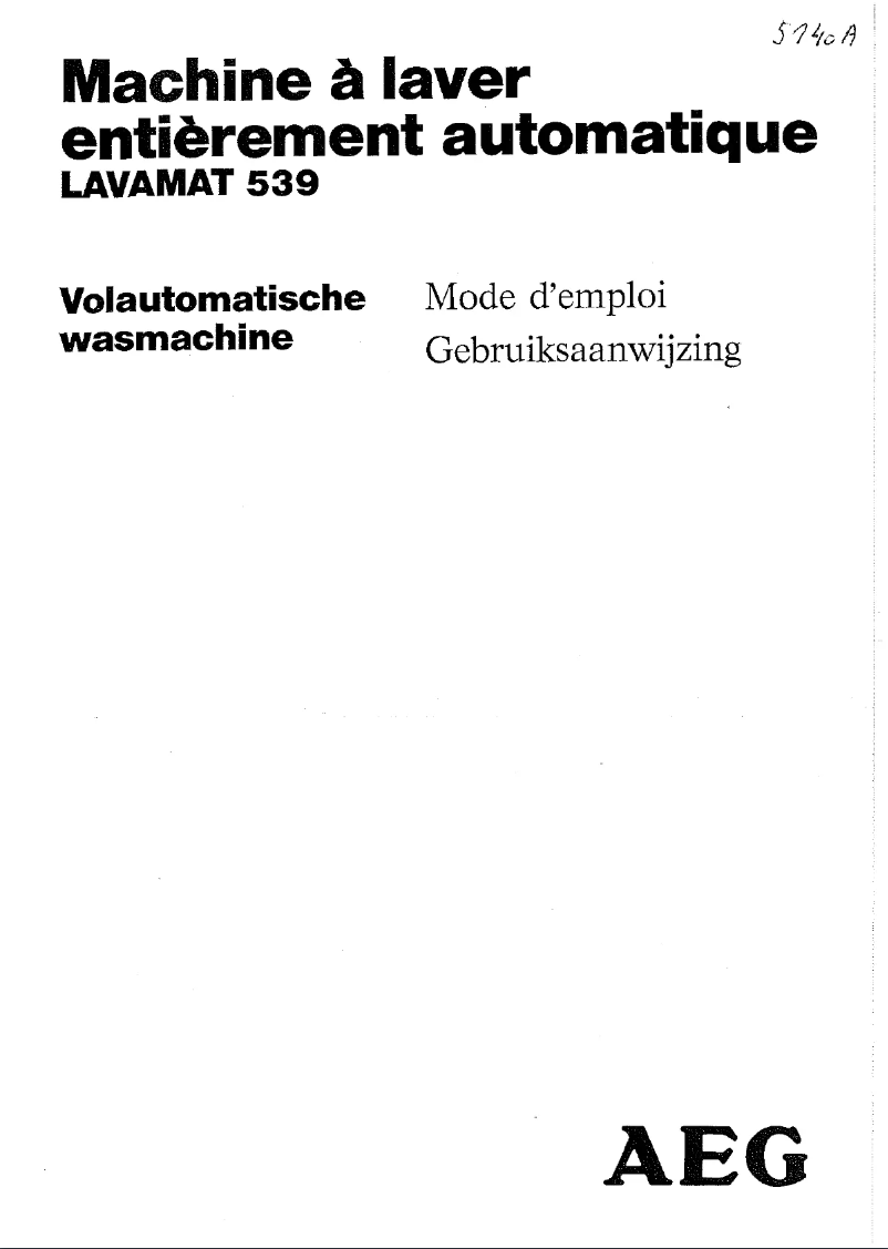 Image de la première page du manuel de l'appareil Lavamat 539
