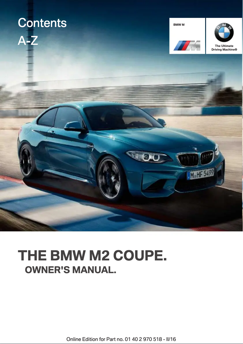 Página 1 del manual Manual de usuario BMW M2 Coupe (2016)