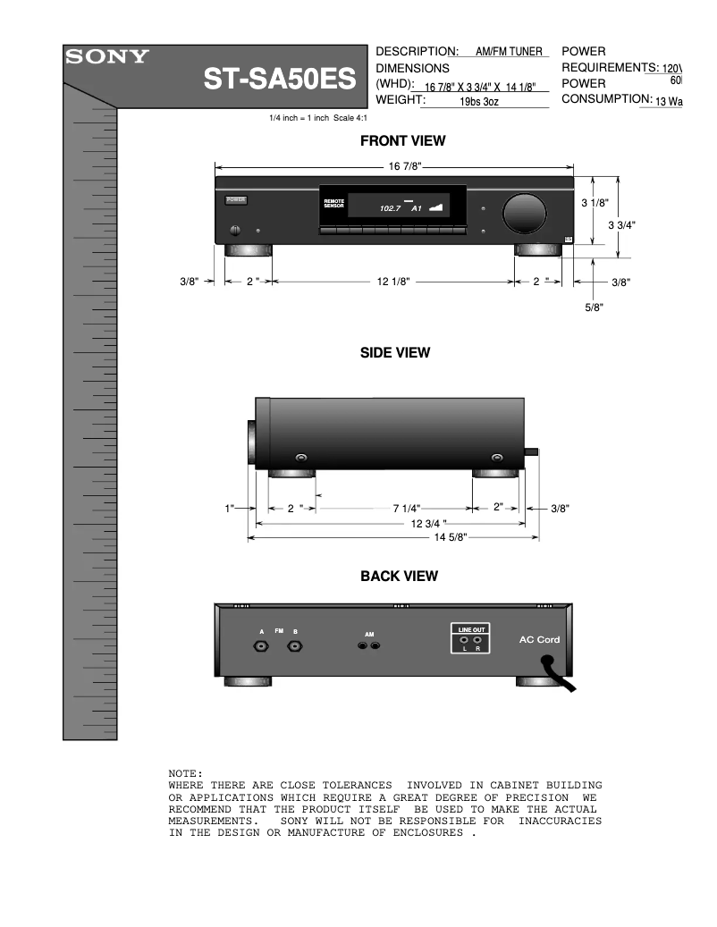 Page 1 de la notice Guide d'installation Sony ST-SA50ES