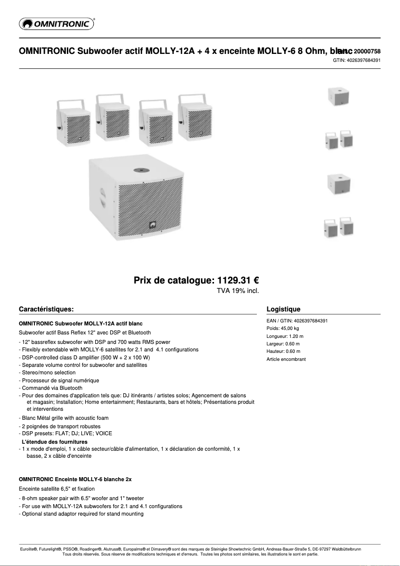 Página 1 del manual Ficha técnica Omnitronic MOLLY-12A