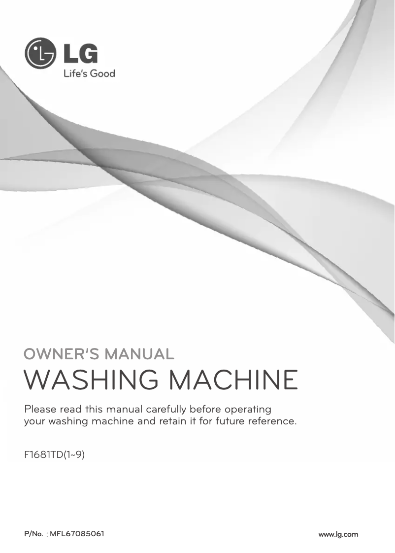 Page n°1 - Manuel utilisateur LG F1681TD5