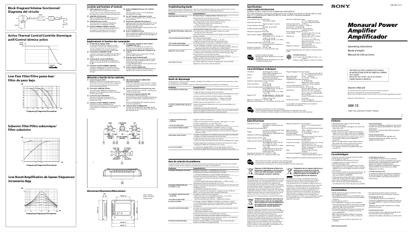 Imagen de la primera página del manual del dispositivo XM-1S