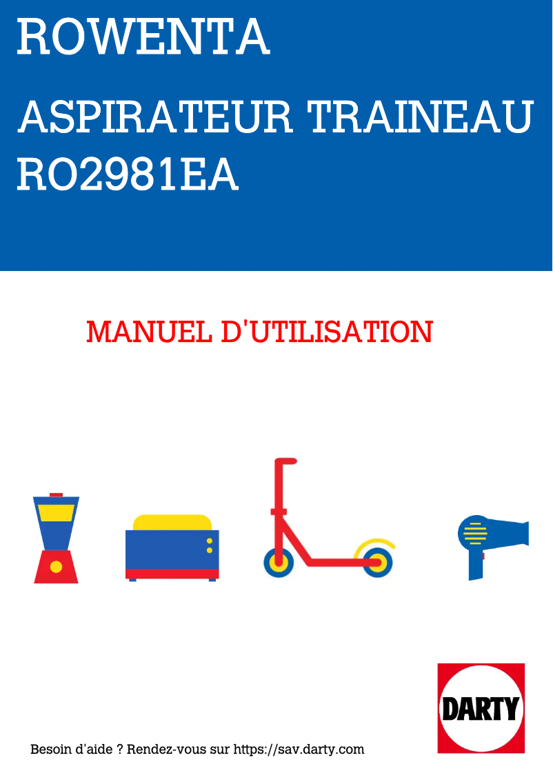 Page n°1 - Manuel utilisateur Rowenta RO2981EA