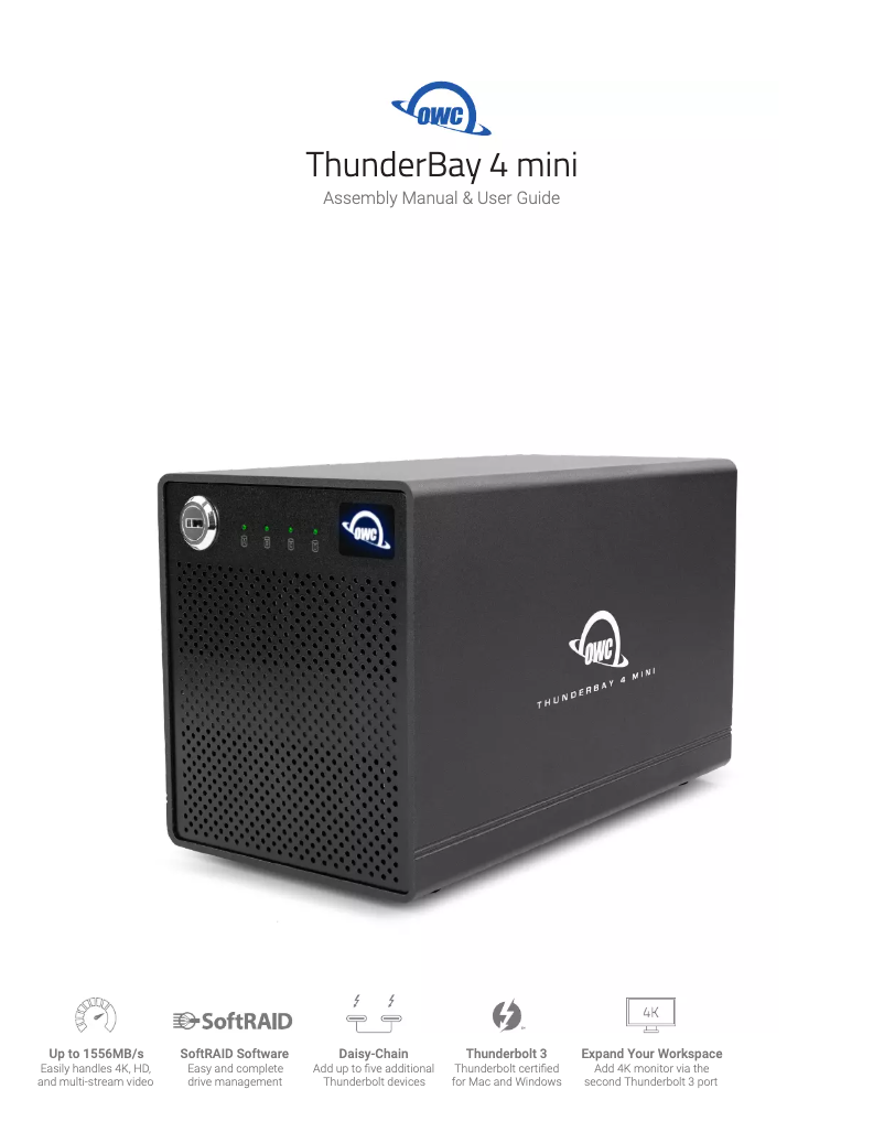Page 1 de la notice Manuel utilisateur OWC Thunderbay 4 Mini