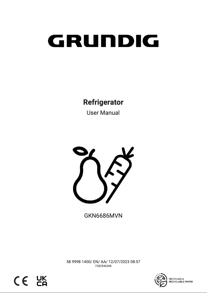 Page 1 de la notice Manuel utilisateur Grundig GKN6686MVN