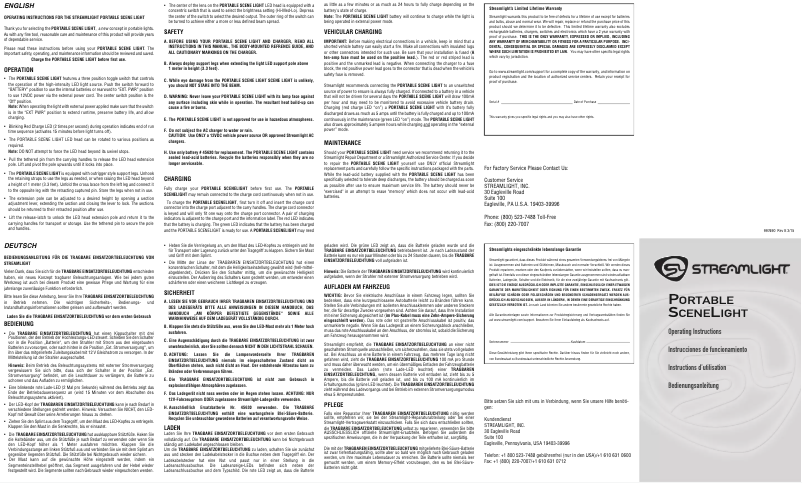 Image de la première page du manuel de l'appareil Portable Scene Light