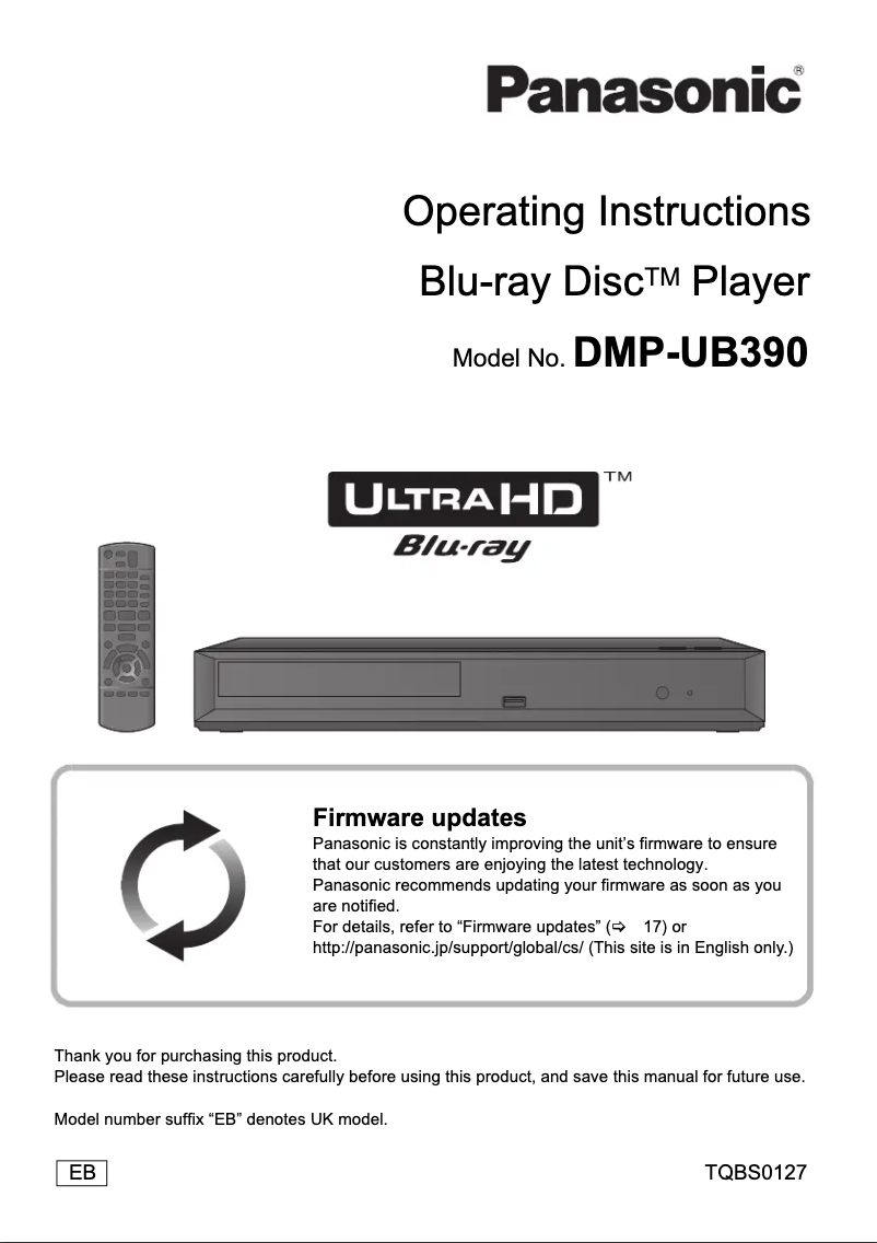 First page image of the manual for DMP-UB390