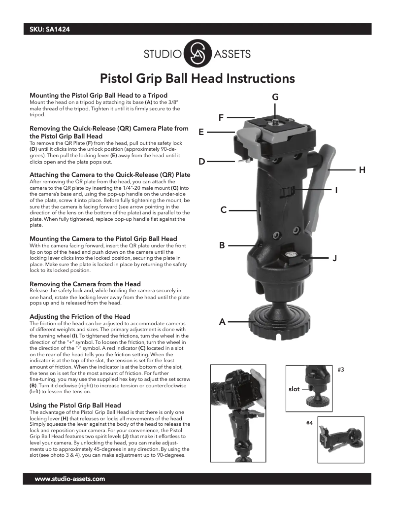 Page 1 de la notice Manuel utilisateur Studio Assets SA1424