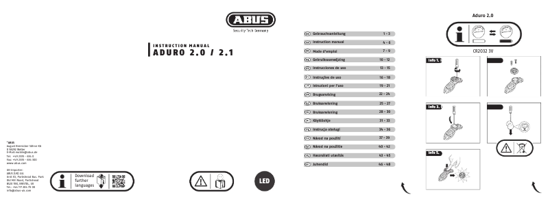 Image de la première page du manuel de l'appareil Aduro 2.0