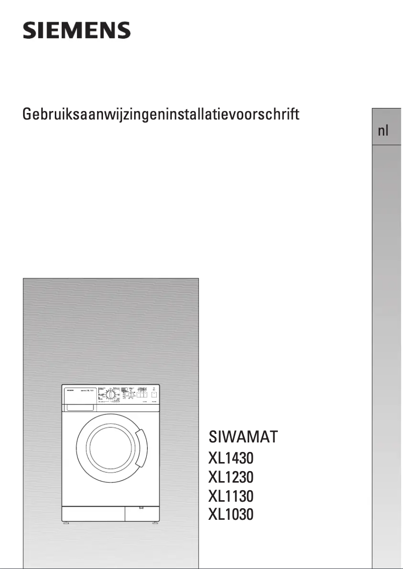 Page 1 de la notice Manuel utilisateur Siemens WXL1030FG