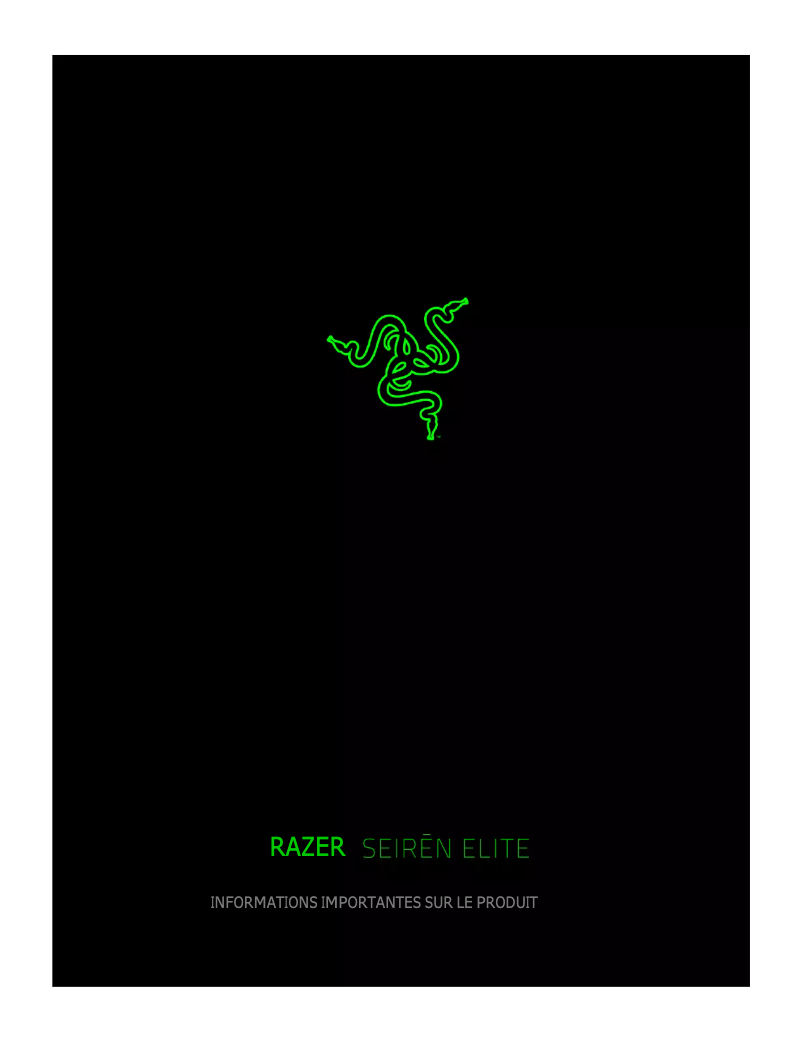 Page 1 de la notice Manuel utilisateur Razer Seiren Elite