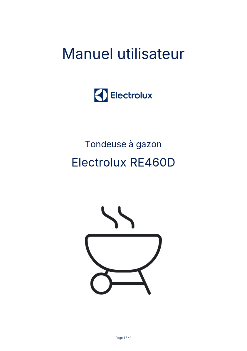 Image de la première page du manuel de l'appareil RE460D