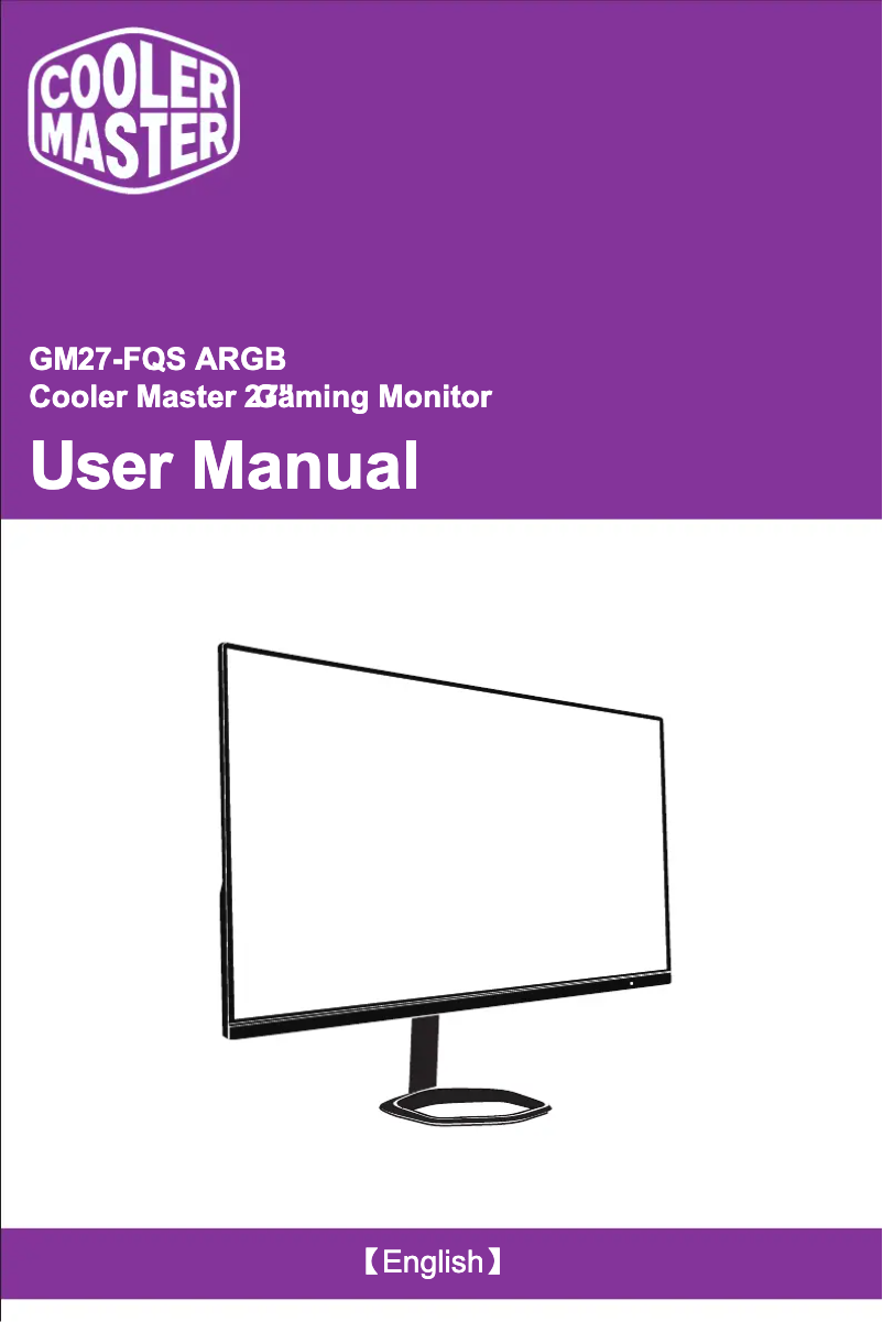 Page n°1 - Manuel utilisateur Cooler Master GM27-FQS