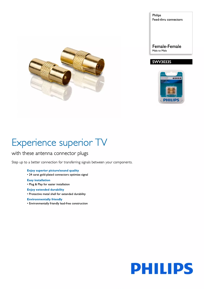 Página 1 del manual Folleto Philips SWV3033S