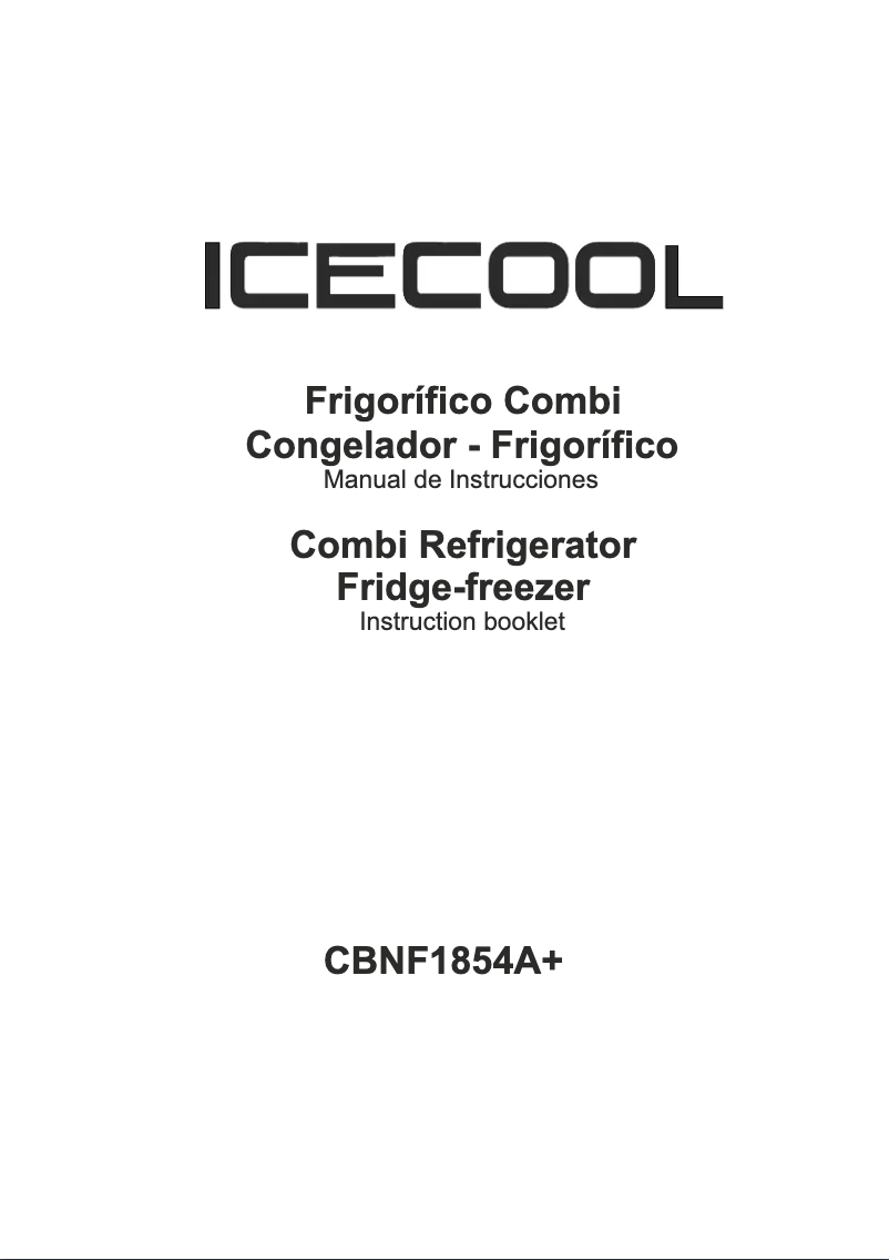 Page 1 de la notice Manuel utilisateur Icecool CBNF1854A+